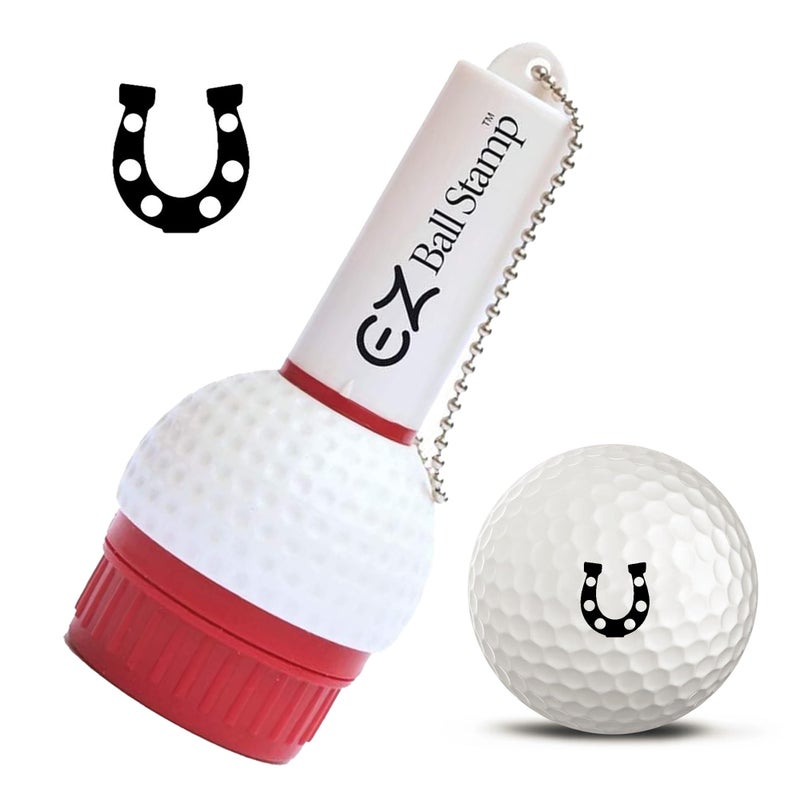 ProMarking EZBallStamp Golf Ball Stamp Marker (Black Horseshoe) - Image 1